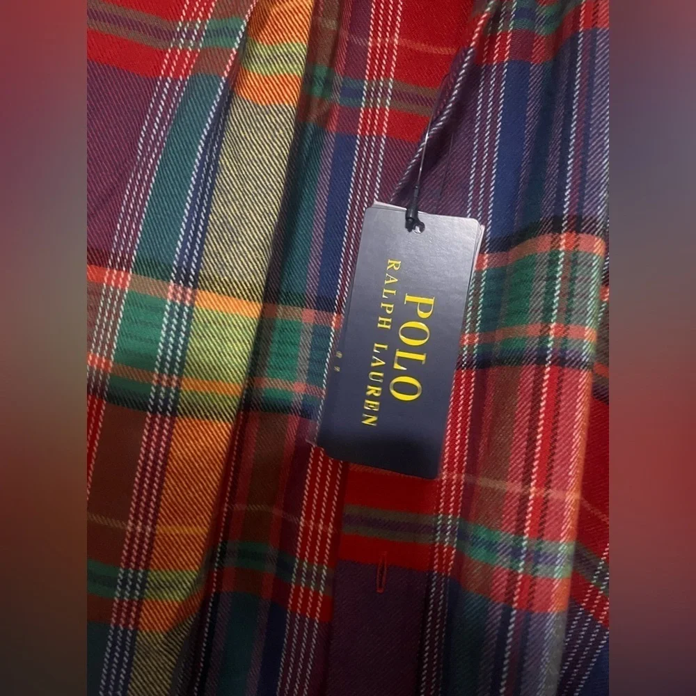 Men's POLO Ralph Lauren Multi-Colored Slim Fit Performance Button Down Flannel